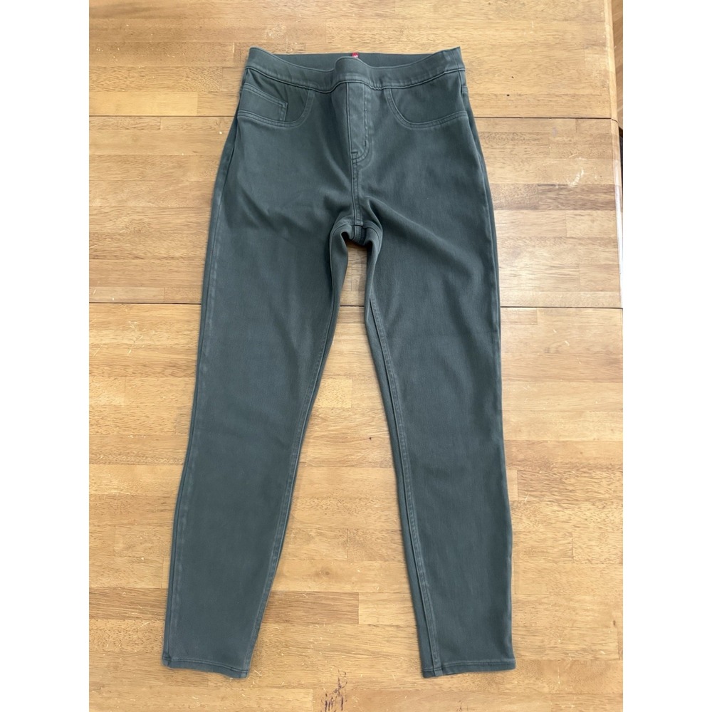 Spanx Skinny Pants Olive Green Stretch Casual Comfort Pull On Size M